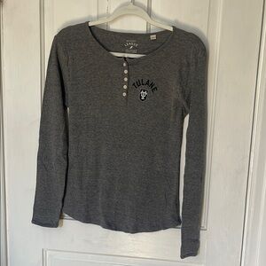 Gray Long Sleeve Henley Shirt